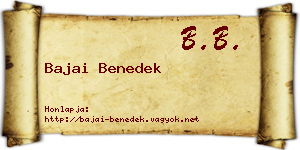 Bajai Benedek névjegykártya